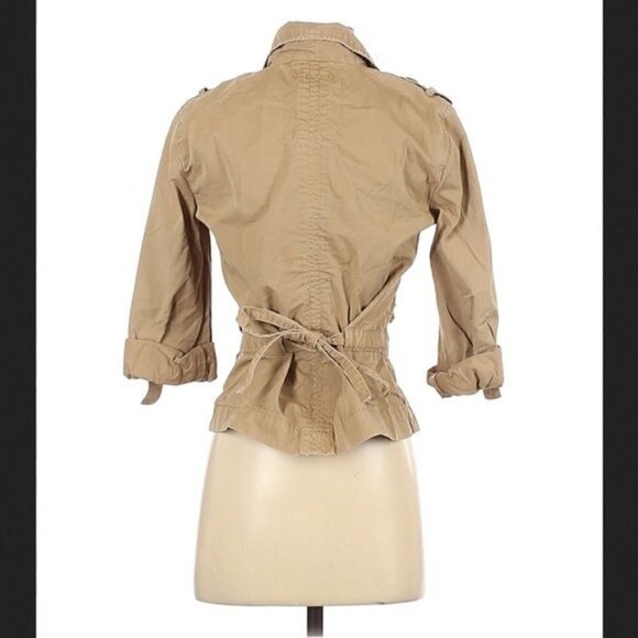 Lucky Brand Jacket  XS Utility Khaki Safari Pockets Button - Picture 4 of 8
